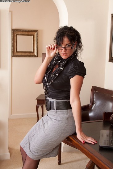 Elegant sexy legged stocking babe Danielle Leah Raven strips down her her black lingerie
