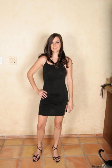 The little black dress of Jackie Ashe doesn’t cover her delicious up skirt view