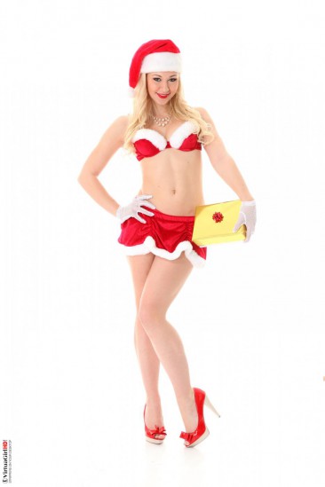 This half naked blonde teen Tracy Delicious shows she is ready for Christmas party