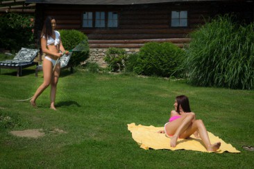 Christy Charming and Casey Jordan are wild lesbian babes outdoors so passionate and horny