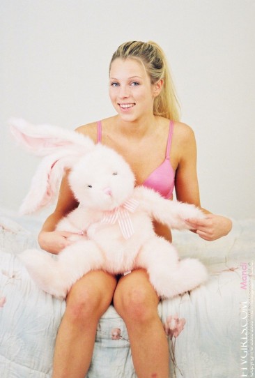 Fallon Sommers still loves her stuffed rabbit, but you can tell this pornstar loves sex even more.