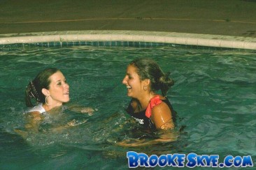 Lassie Brooke Skye and her playful girlfriend get fully nude in the pool
