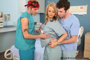 Scrubs XXX Parody - Episode 5 - Big racked blonde nurse Ashlynn Brooke gets tag teamed and cum covered in the hospital.
