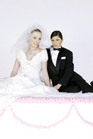 Art photos of Charisma Cole and Felix Vicious posing as a bride and a groom